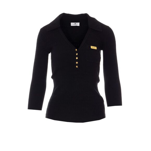 Elisabetta Franchi Women Micro-Braid Knitted Polo Shirt